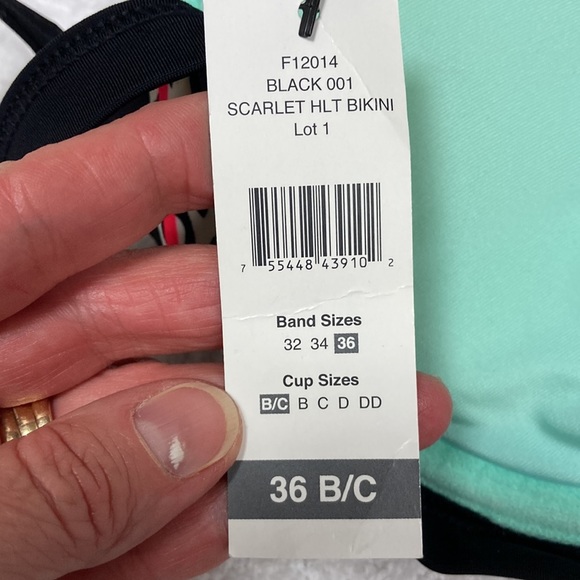 NWT sundazed black Scarlett halter bikini underwire 36 b/c cup Xl bottom - Picture 11 of 11